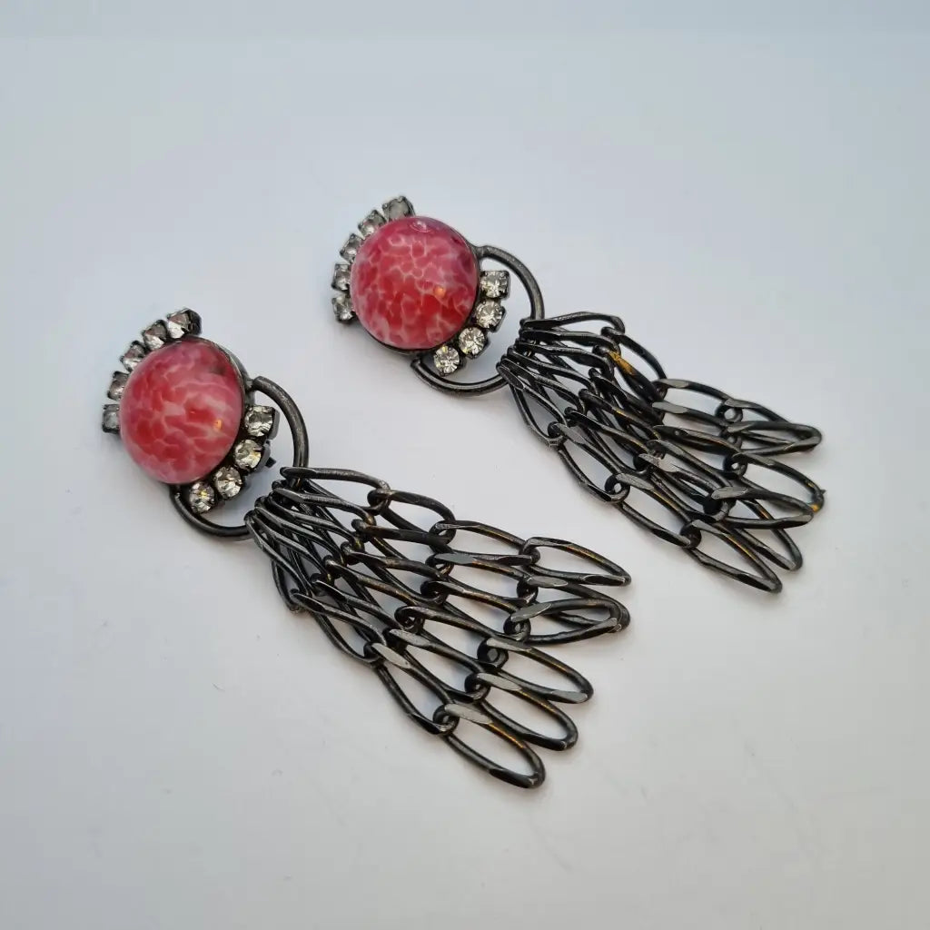 Pendientes rosas vintage pendientes colgantes grandes