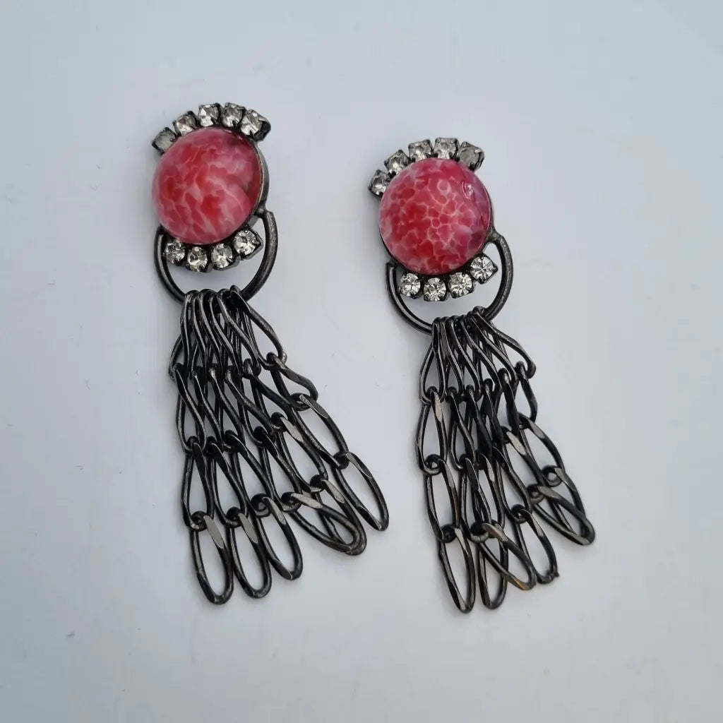 Pendientes rosas vintage pendientes colgantes grandes