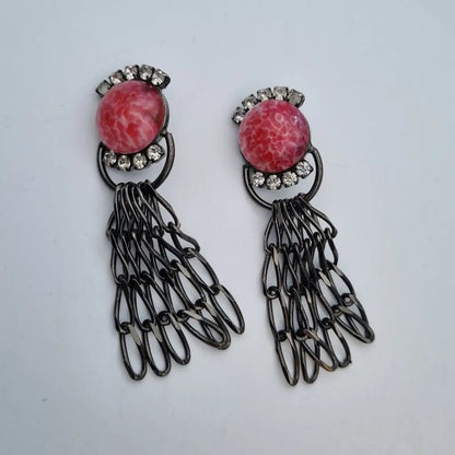 Pendientes rosas vintage pendientes colgantes grandes