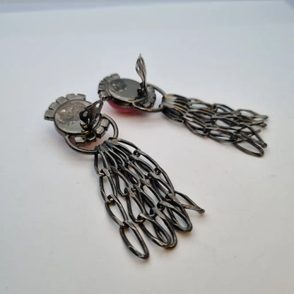Pendientes rosas vintage pendientes colgantes grandes