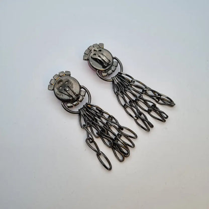 Pendientes rosas vintage pendientes colgantes grandes