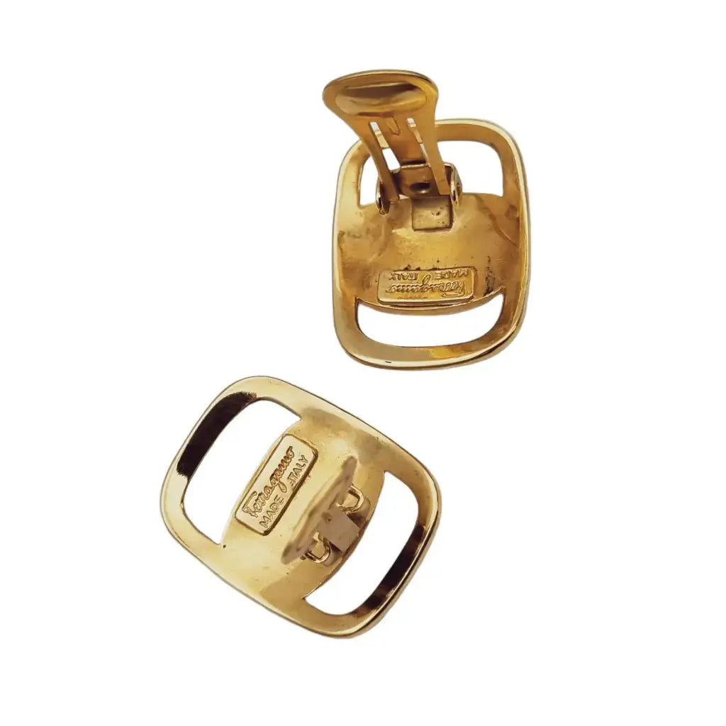 Pendientes Salvatore Ferragamo Vera Gold Auténtico Mujer-