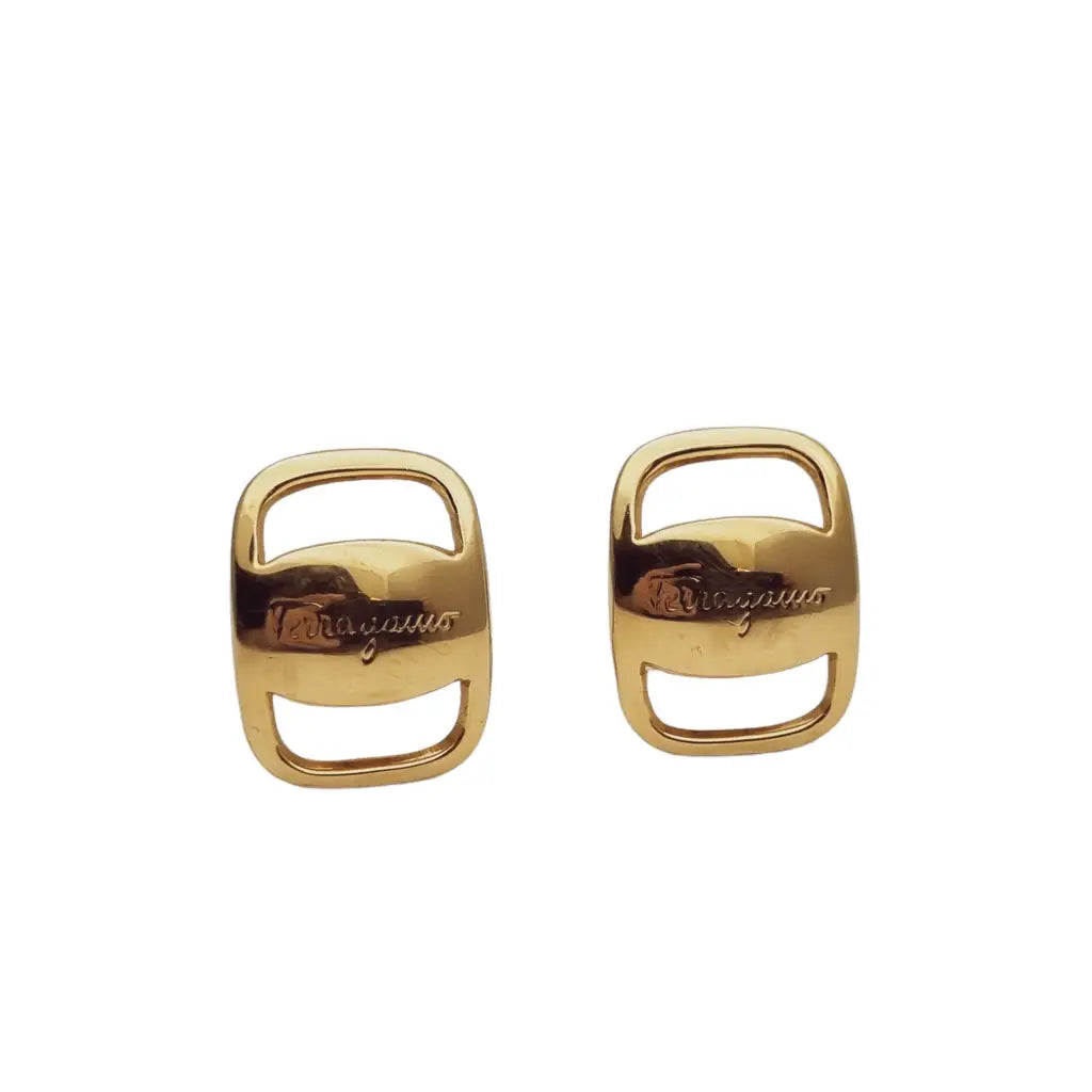 Pendientes Salvatore Ferragamo Vera Gold Auténtico Mujer-