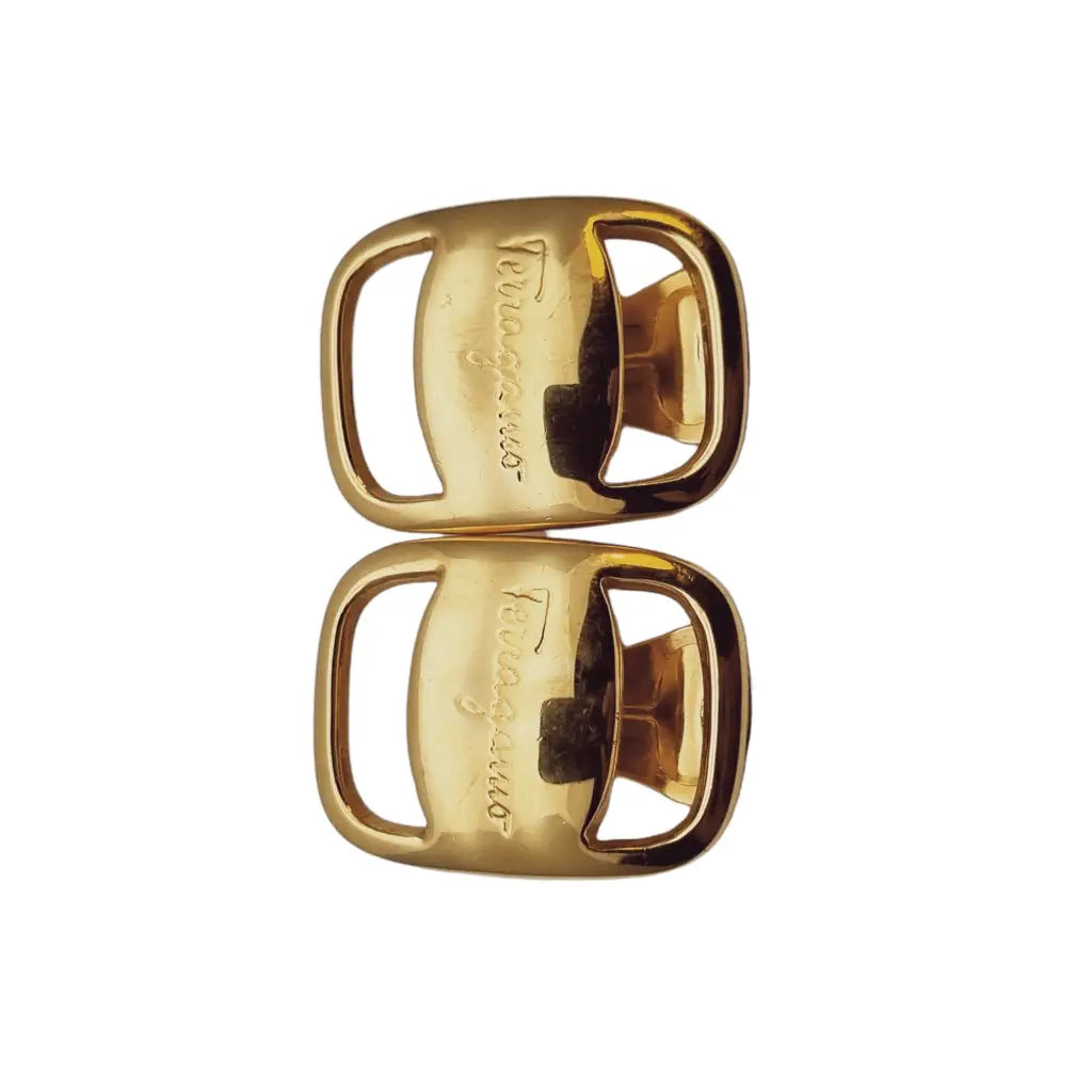 Pendientes Salvatore Ferragamo Vera Gold Auténtico Mujer-