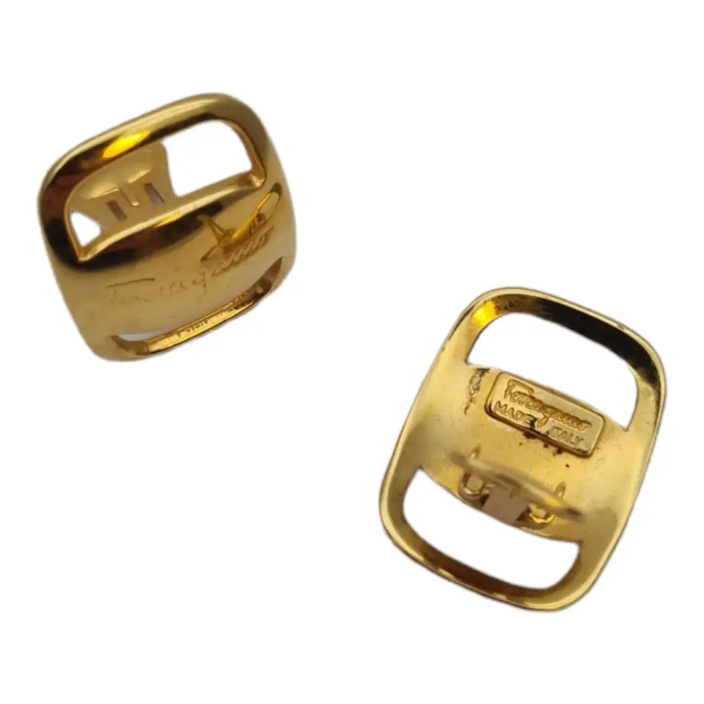Pendientes Salvatore Ferragamo Vera Gold Auténtico Mujer-