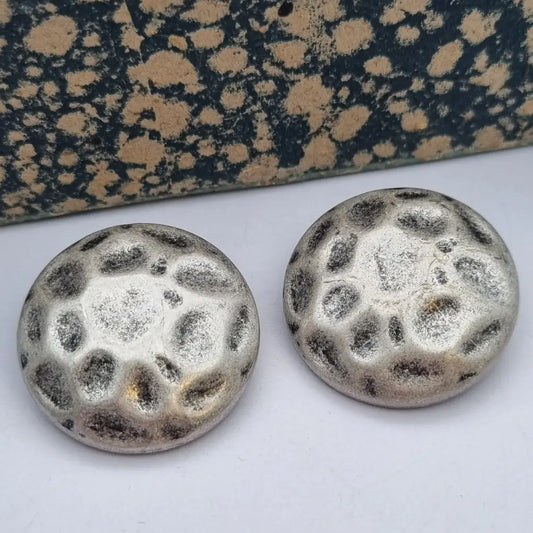 Pendientes vintage NOS grandes y redondos de los años 80 colores metálicos