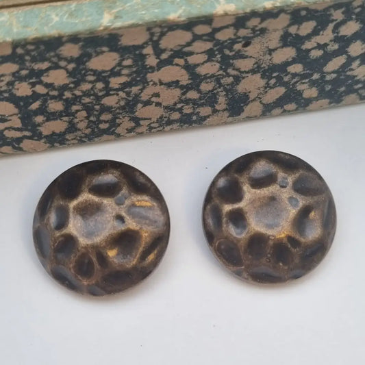 Pendientes vintage NOS grandes y redondos de los años 80 colores metálicos