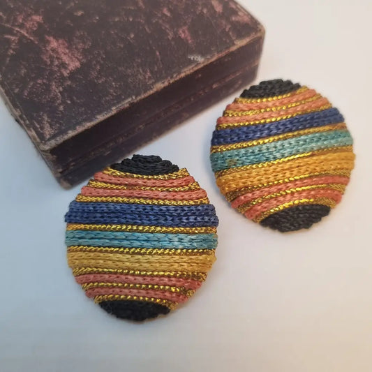 Pendientes vintage grandes pendientes redondos años 80. Joyería vintage.