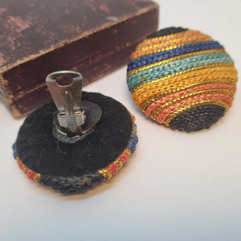 Pendientes vintage grandes pendientes redondos años 80. Joyería vintage.