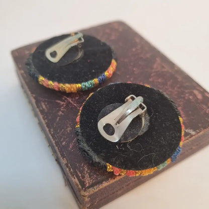 Pendientes vintage grandes pendientes redondos años 80. Joyería vintage.