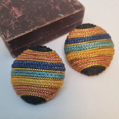 Pendientes vintage grandes pendientes redondos años 80. Joyería vintage.