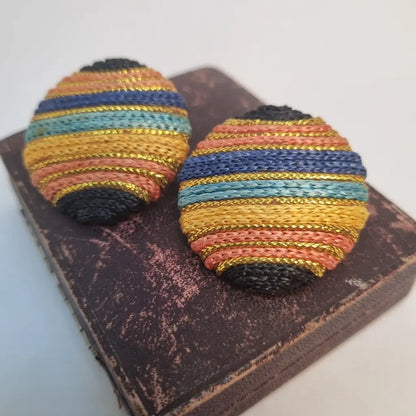 Pendientes vintage grandes pendientes redondos años 80. Joyería vintage.