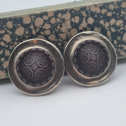 Pendientes vintage NOS pendientes grandes redondos Italia