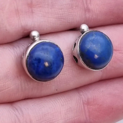 Pendientes vintage de lapislázuli azul. plata. Joyería azul