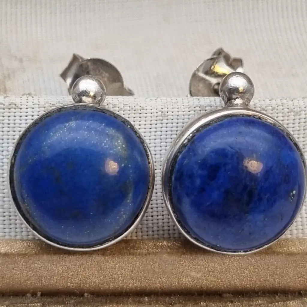 Pendientes vintage de lapislázuli azul. plata. Joyería azul