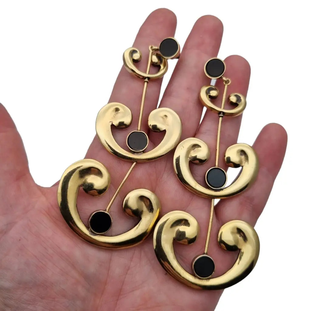 Pendientes vintage de lágrima demasiado grandes joyas doradas pendientes