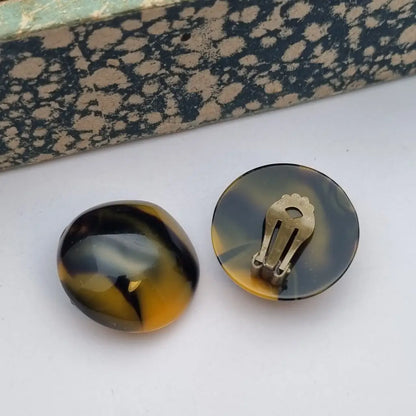 Pendientes vintage nos de plástico redondos grandes los 80,