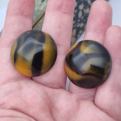 Pendientes vintage nos de plástico redondos grandes los 80,