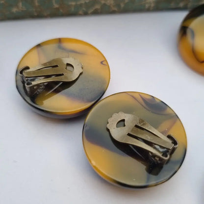 Pendientes vintage NOS de plástico redondos grandes los 80