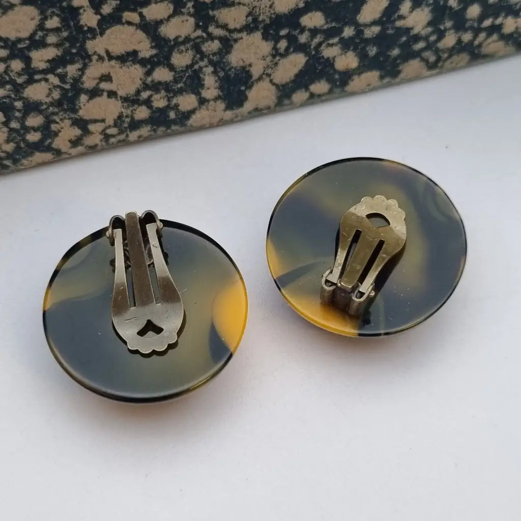 Pendientes vintage nos de plástico redondos grandes los 80,