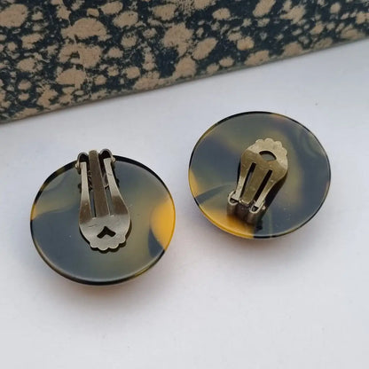 Pendientes vintage nos de plástico redondos grandes los 80,