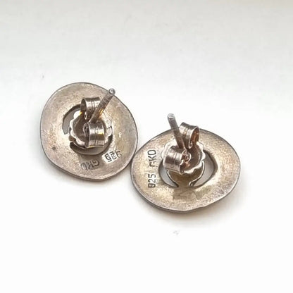Pendientes vintage de plata. redondos. bohemios