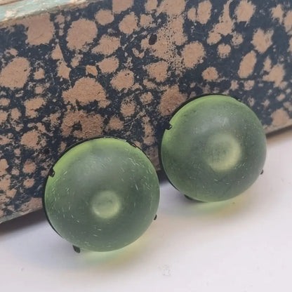 Pendientes vintage NOS pendientes redondos verdes años 80