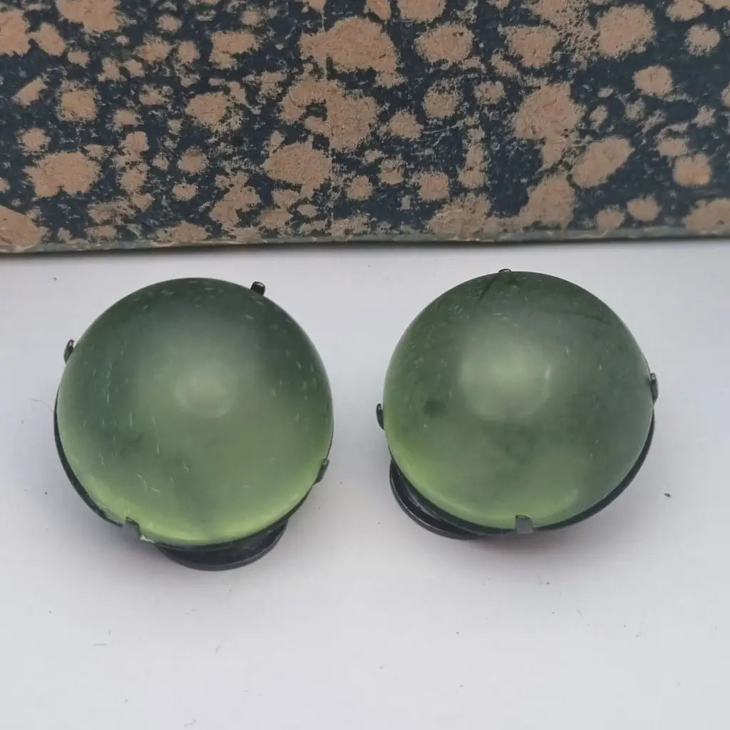 Pendientes vintage NOS pendientes redondos verdes años 80