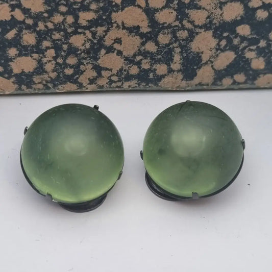 Pendientes vintage NOS pendientes redondos verdes años 80