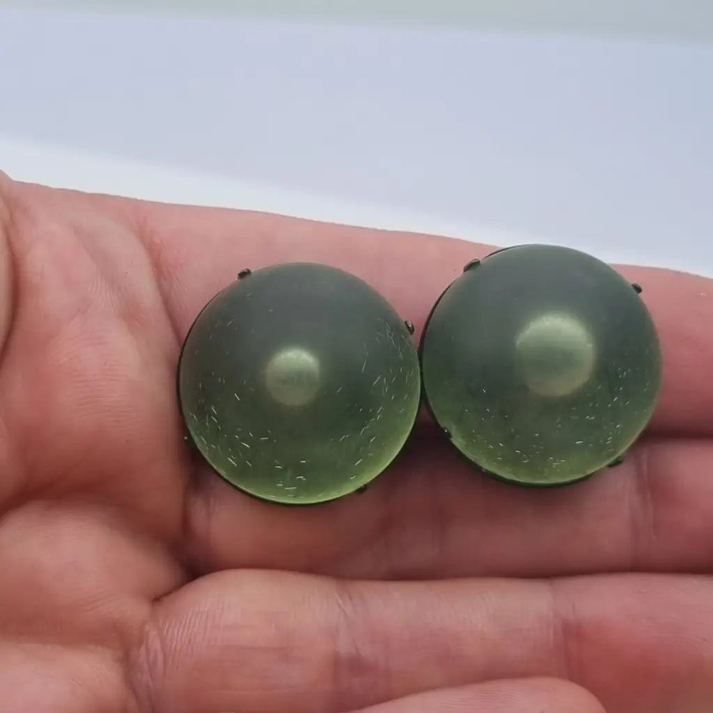Pendientes vintage NOS pendientes redondos verdes años 80