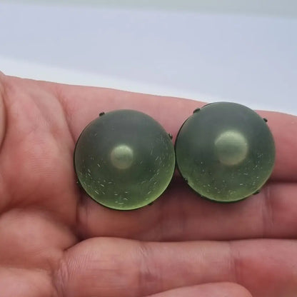 Pendientes vintage NOS pendientes redondos verdes años 80