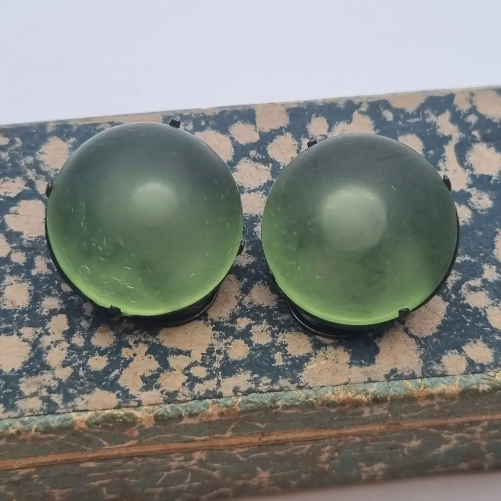 Pendientes vintage NOS pendientes redondos verdes años 80