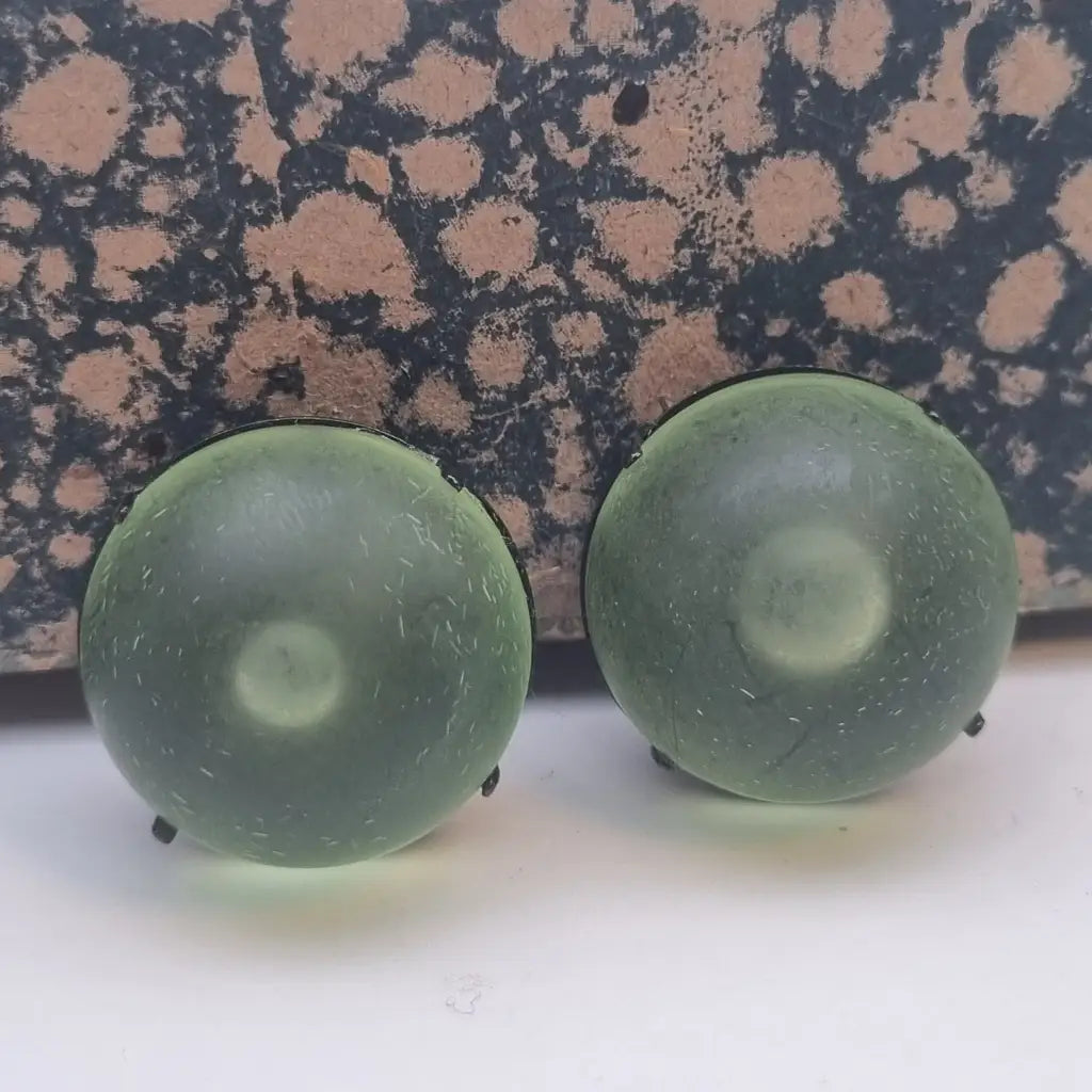Pendientes vintage NOS pendientes redondos verdes años 80