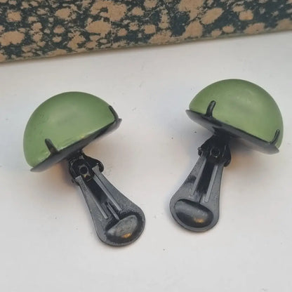 Pendientes vintage NOS pendientes redondos verdes años 80