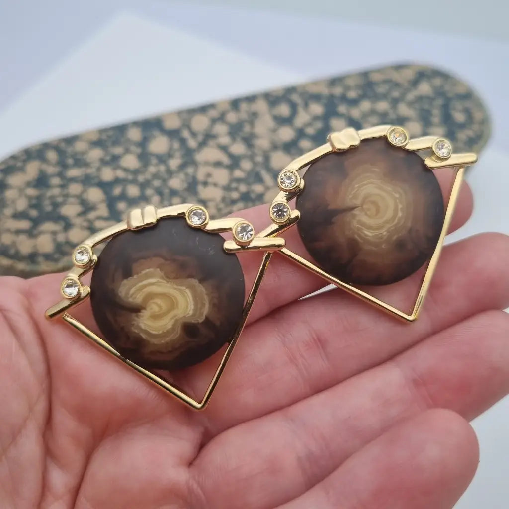 Pendientes vintage NOS pendientes triangulares grandes años