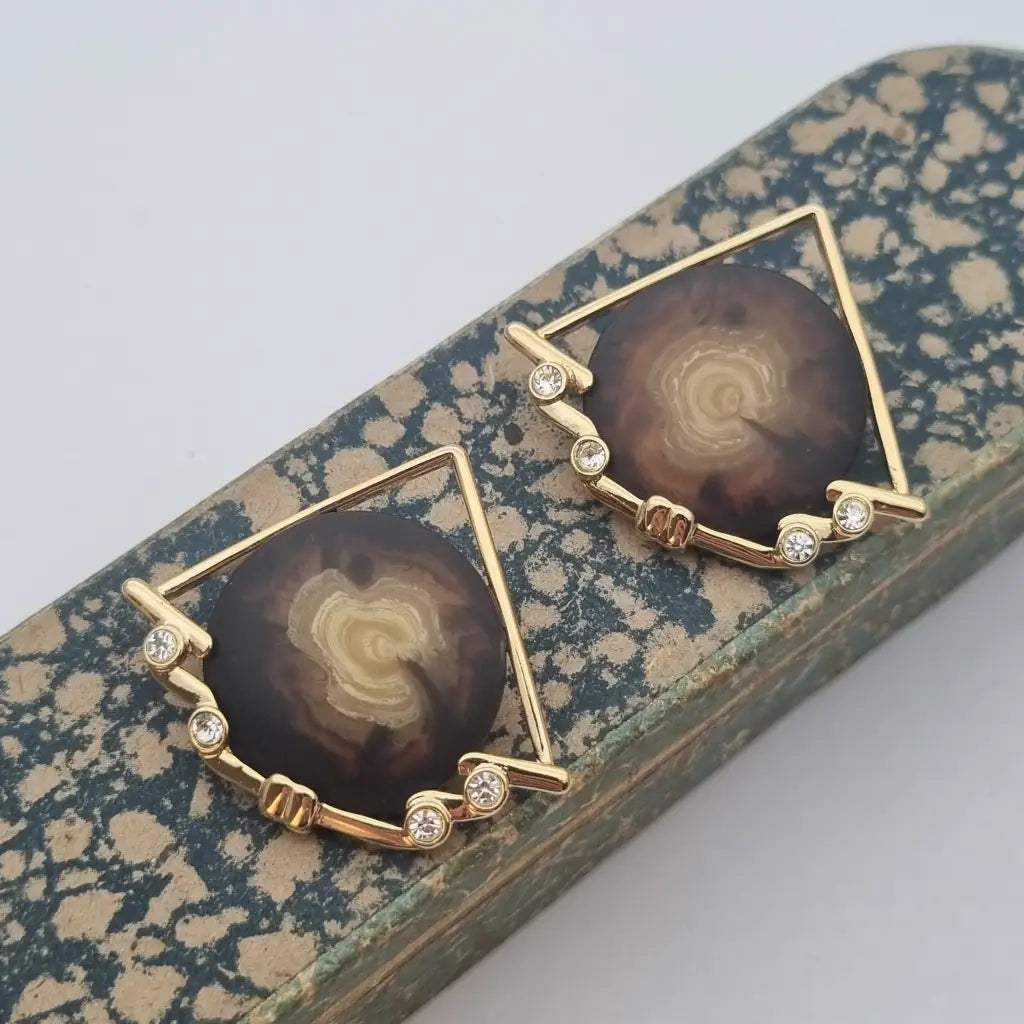 Pendientes vintage NOS pendientes triangulares grandes años