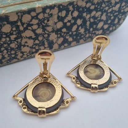 Pendientes vintage NOS pendientes triangulares grandes años