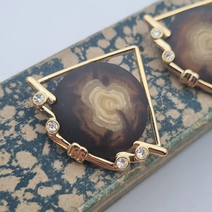 Pendientes vintage NOS pendientes triangulares grandes años