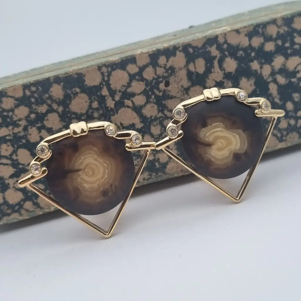 Pendientes vintage NOS pendientes triangulares grandes años