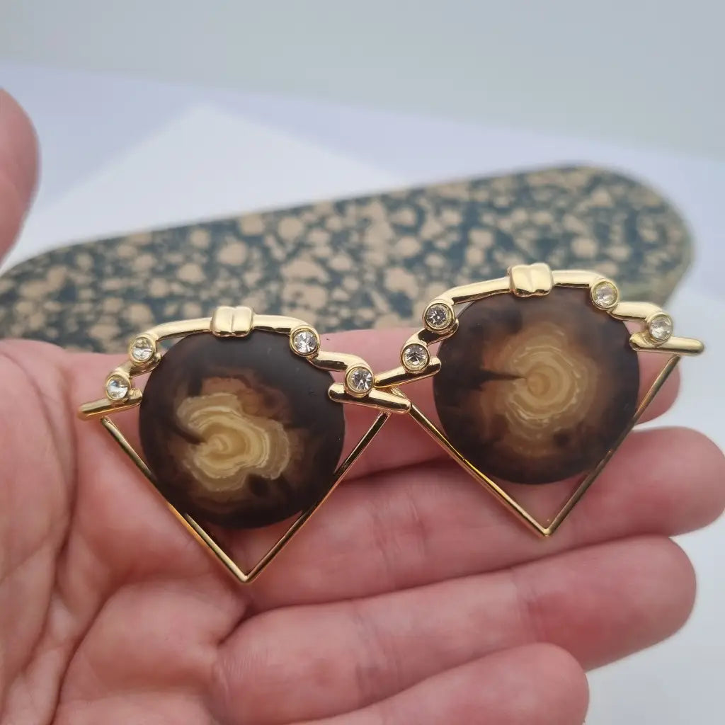 Pendientes vintage NOS pendientes triangulares grandes años