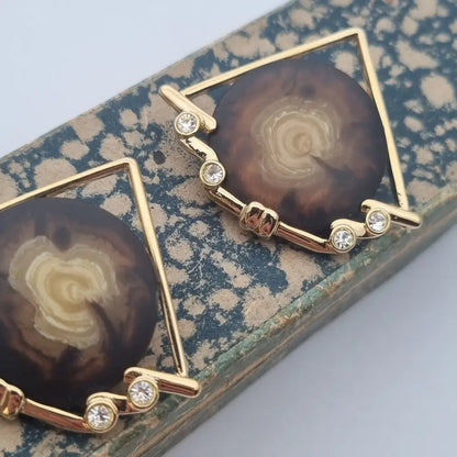 Pendientes vintage NOS pendientes triangulares grandes años