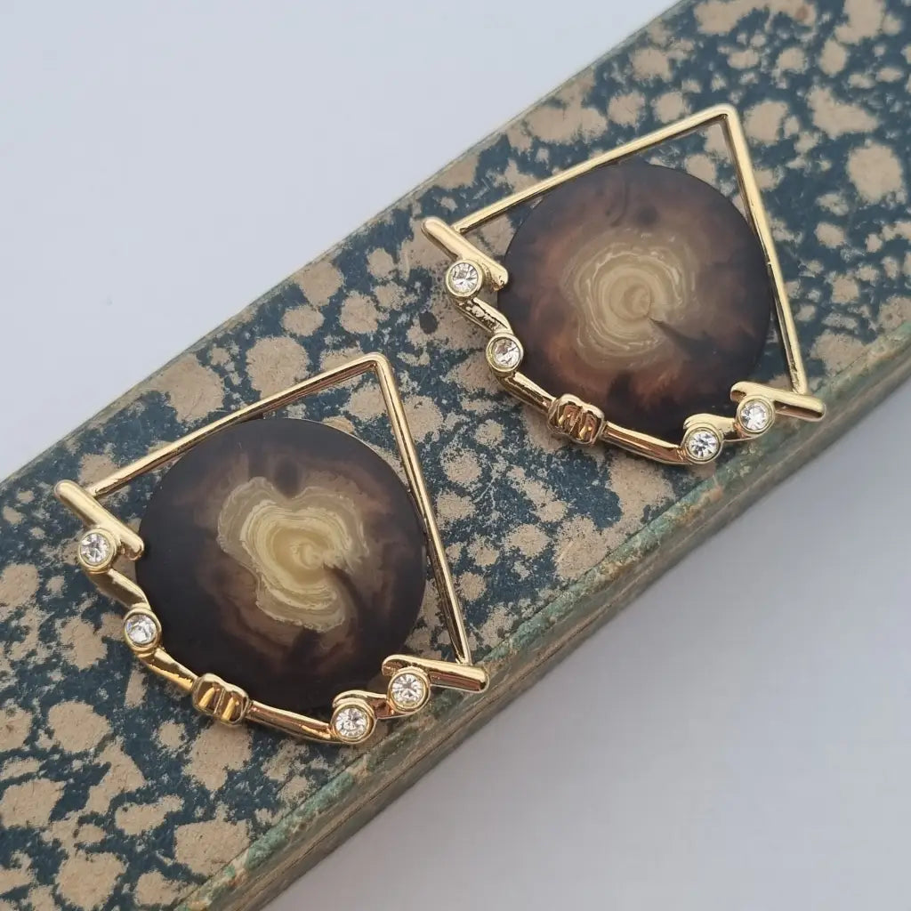 Pendientes vintage NOS pendientes triangulares grandes años
