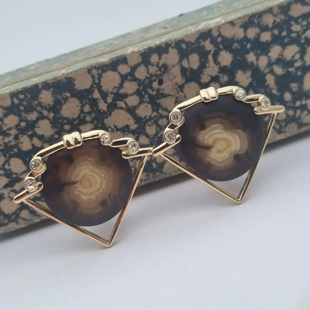 Pendientes vintage NOS pendientes triangulares grandes años