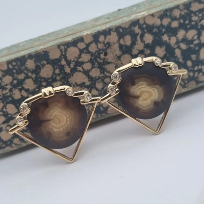 Pendientes vintage NOS pendientes triangulares grandes años