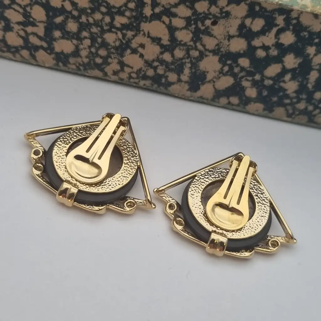 Pendientes vintage NOS pendientes triangulares grandes años