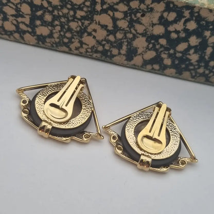 Pendientes vintage NOS pendientes triangulares grandes años