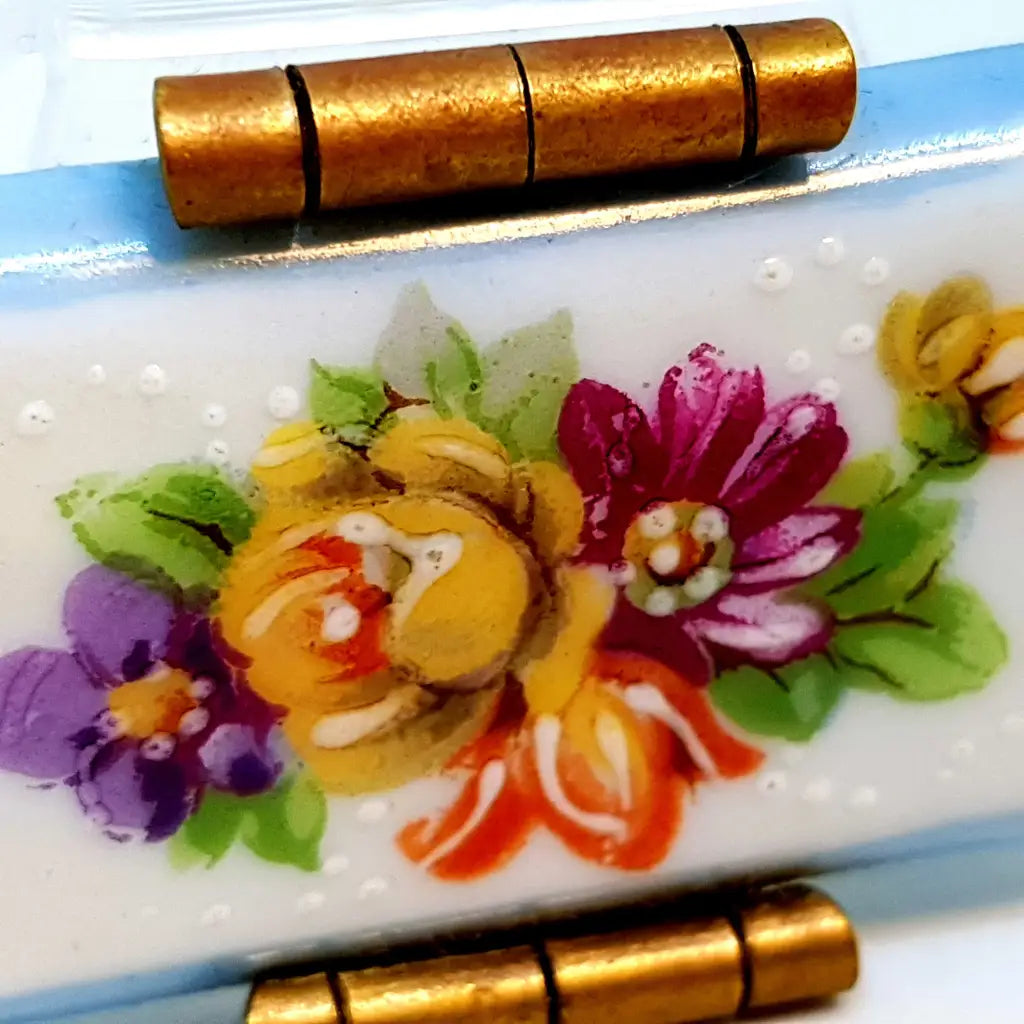 Broche vintage Limoge joyería francesa para mujer pintura de porcelana antigua