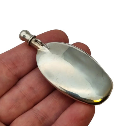 Perfumero colgante de plata antiguo · Frasco perfume joya vintage·