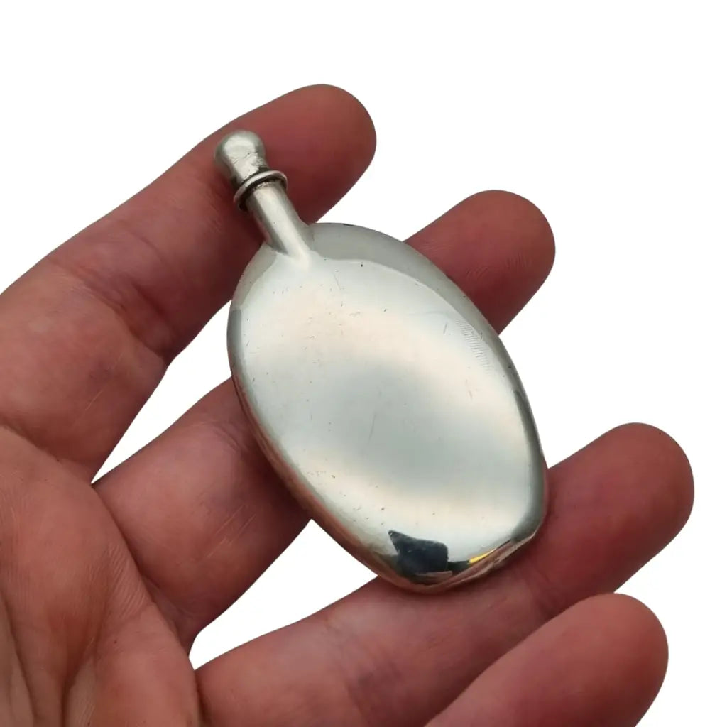 Perfumero colgante de plata antiguo · Frasco perfume joya vintage·