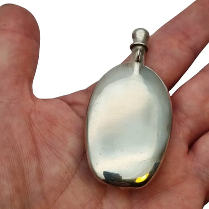 Perfumero colgante de plata antiguo · Frasco perfume joya vintage·